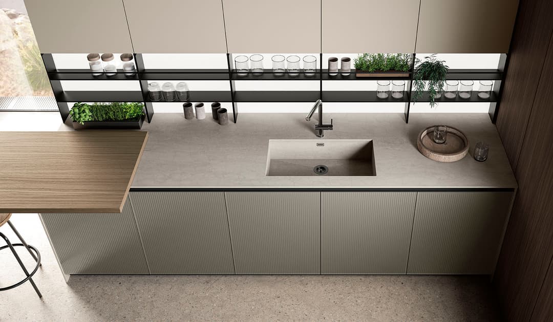 An elegant, intensely essential composition defined by rigorous geometries.